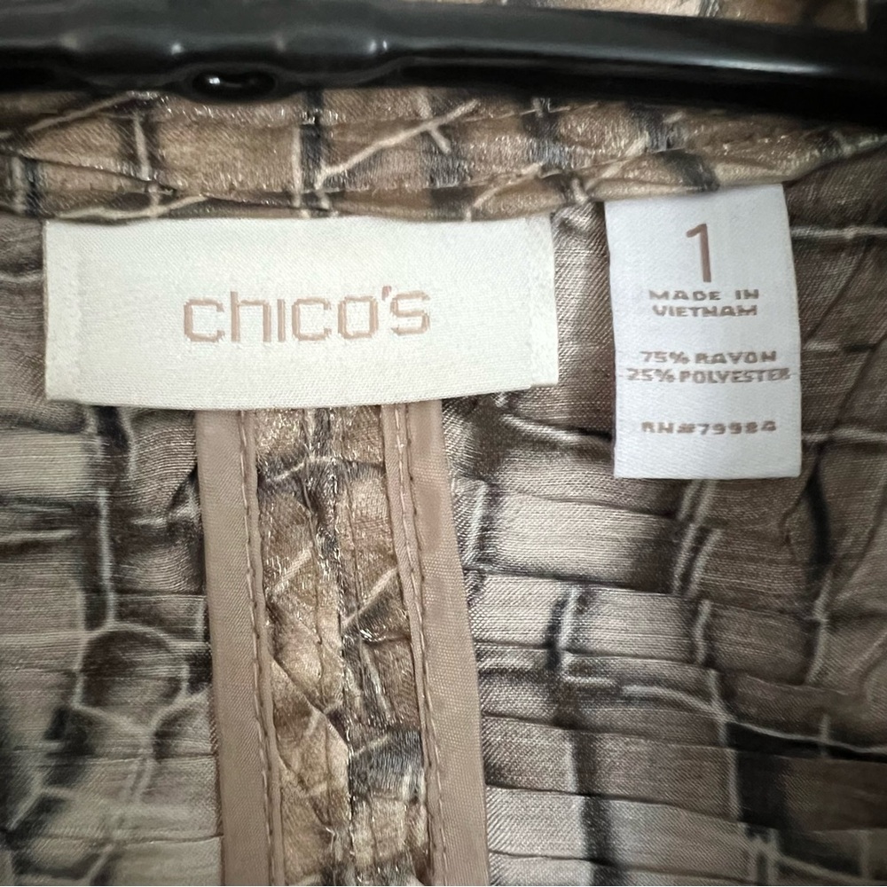 Chico's Crocodile Patterned Button Layering Top - image 7